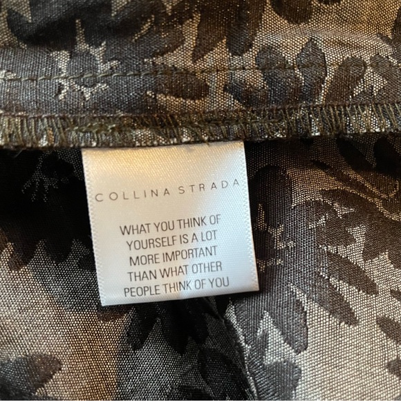 NWT COLLINA STRADA SSENSE Exclusive Brown Market Shirt floral flower texture - Picture 11 of 12